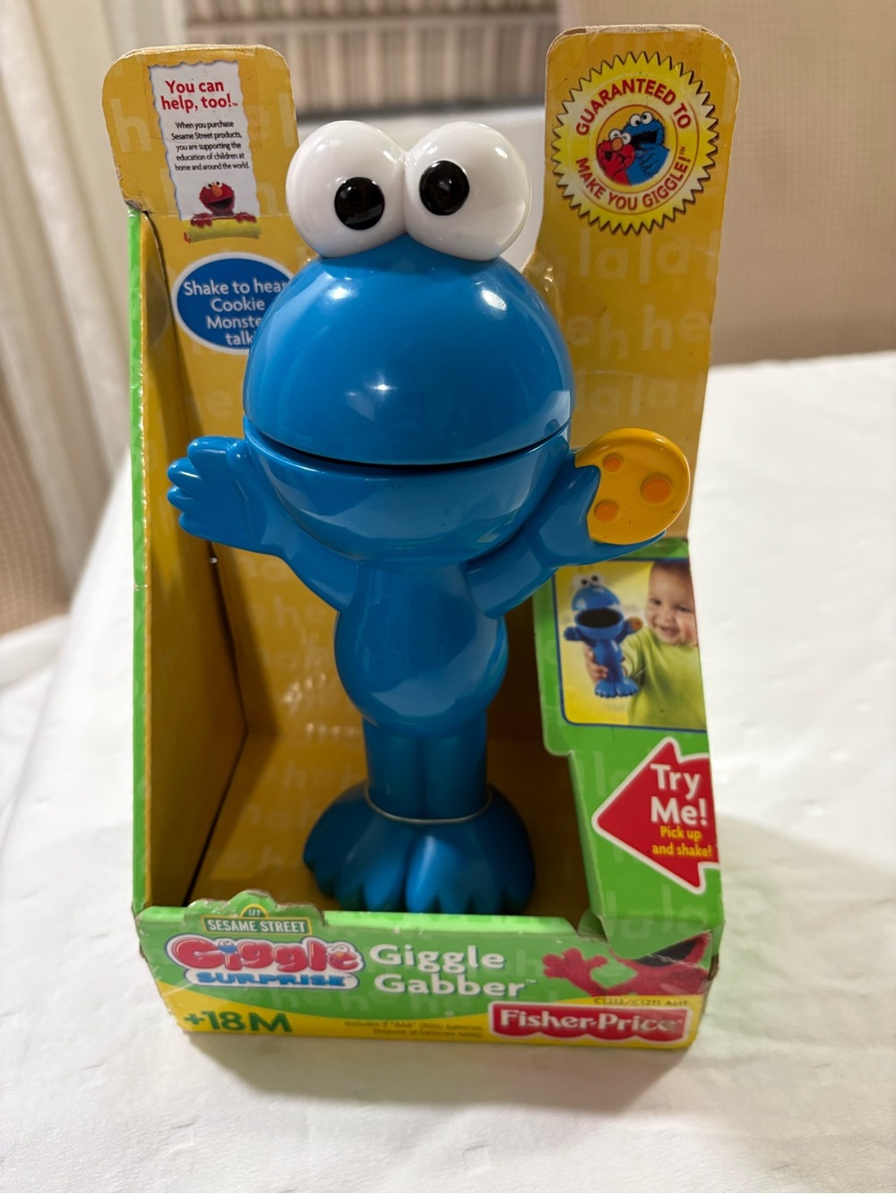 Vintage 2003 Cookie Monster Giggle Gabber Fisher Price Sesame Street Toy